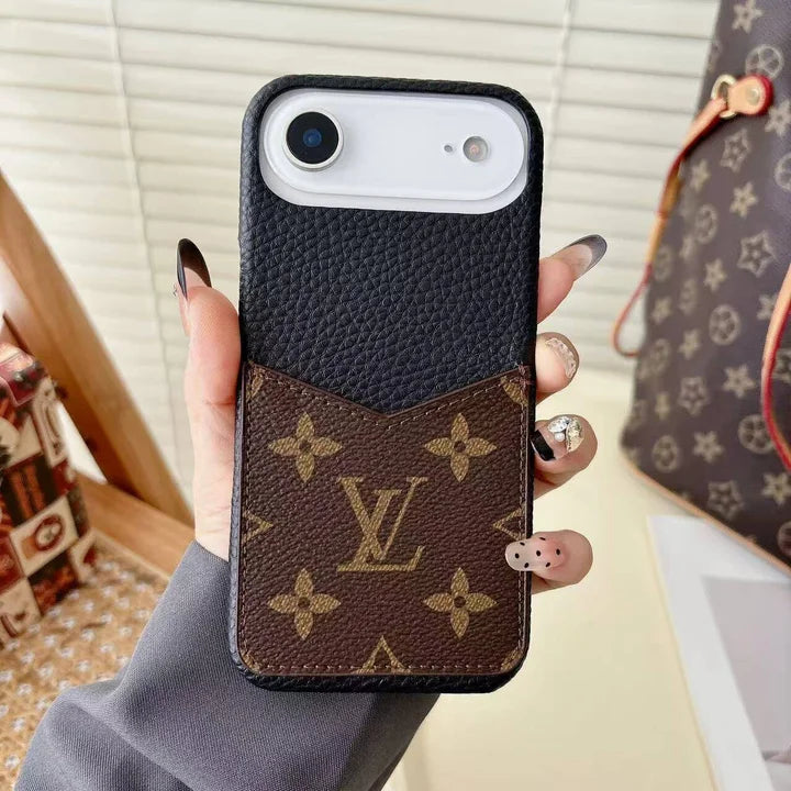 Louis Vuitton Monogram Leather Phone Case with Card Slot Case for iPhone 17/ 16/ 15/ 14