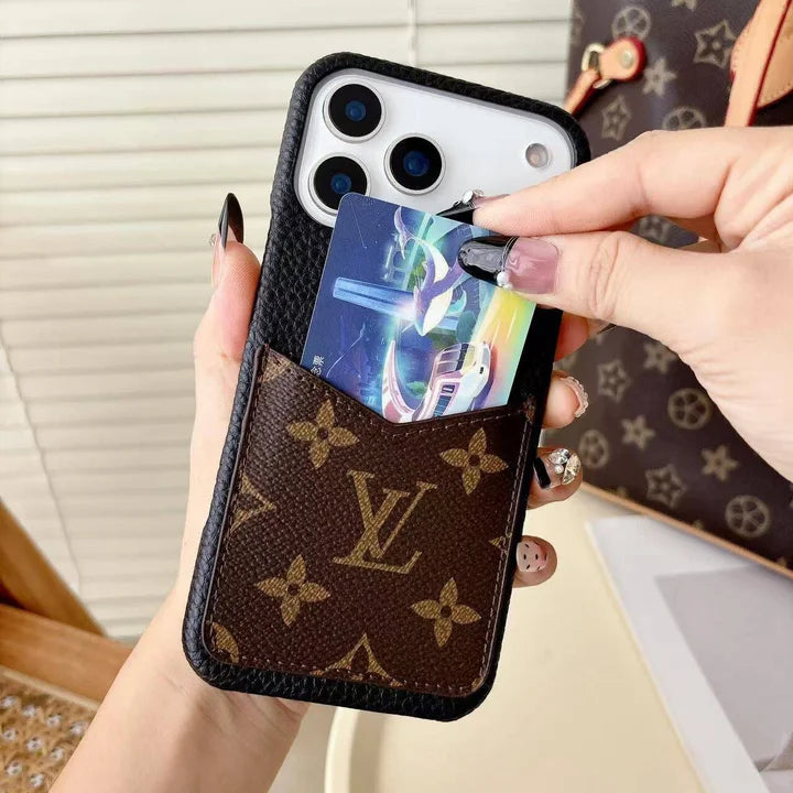Louis Vuitton Monogram Leather Phone Case with Card Slot Case for iPhone 17/ 16/ 15/ 14