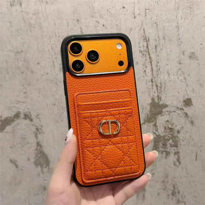 Luxury Quilted Leather Card Holder Case for iPhone 12-18