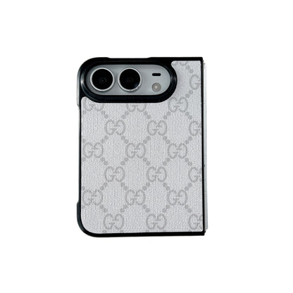 Luxury GG Classic Leather Monogram Case for iPhone Duo