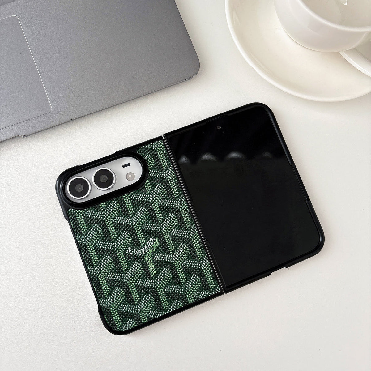 Luxury GYD Monogram Foldable Case for iPhone Duo