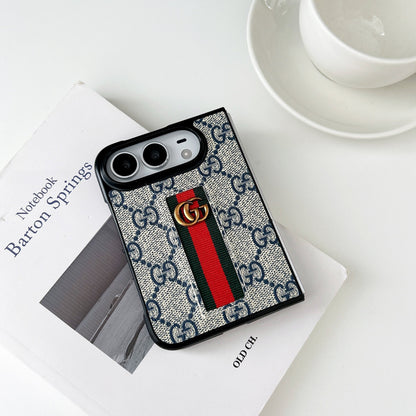 Classic Luxury GG Monogram Canvas Case for iPhone Duo