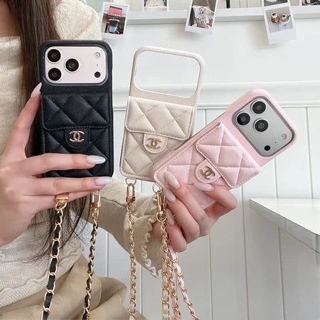 Luxury Leather Crossbody Wallet Case for iPhone 14 - 17 Series