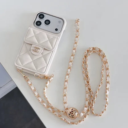 Luxury Leather Crossbody Wallet Case for iPhone 14 - 17 Series