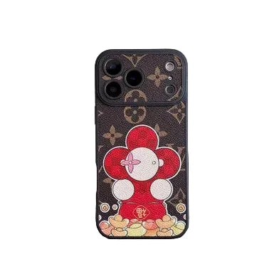 Luxury Monogram Floral Mascot Phone Case for iPhone 13-17