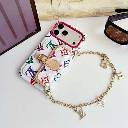 LV Monogram Luxury Case With Chain for iPhone 12-18 Pro & Pro Max