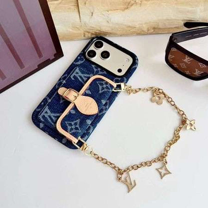 LV Monogram Luxury Case With Chain for iPhone 12-18 Pro & Pro Max