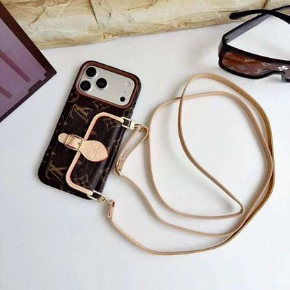Luxury LV Monogram Case With Strap for iPhone 12-18 Pro & Pro Max