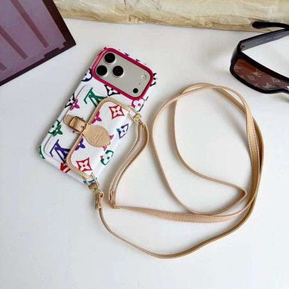 Luxury LV Monogram Case With Strap for iPhone 12-18 Pro & Pro Max