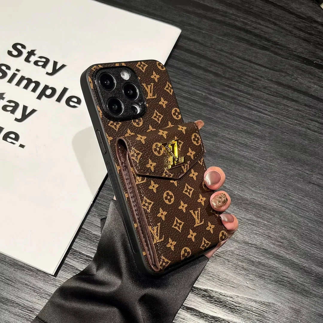 Luxury Card Holder Canvas Leather Apple iPhone Case Roxy New 2