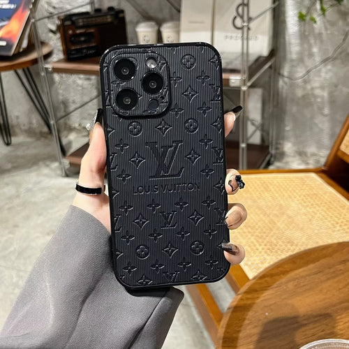 3D Monogram Embossed Leather  Case for iPhone theroxymob