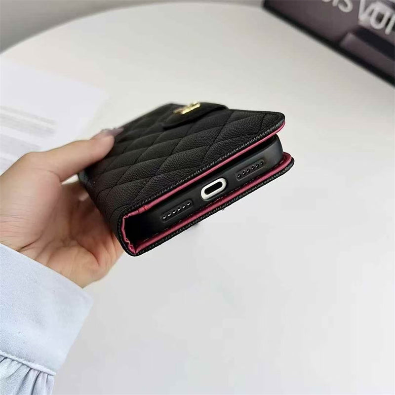 Premium Louis Vuitton Leather Wallet Leather Crossbody Bag For iPhone Case 12-18 Pro & Pro Max