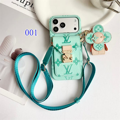 Luxury Monogram Crossbody iPhone Case with Detachable Wallet