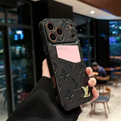 Luxury Phone Case with Card Holder For iPhone 12-17