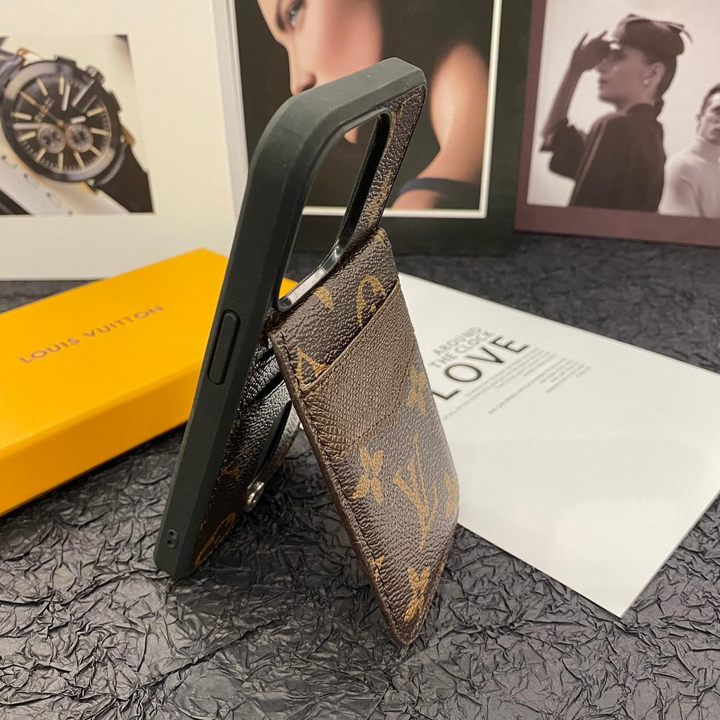 LUXURY MONOGRAM GENUINE LEATHER IPHONE CASE FLIP WALLET Roxy New 2