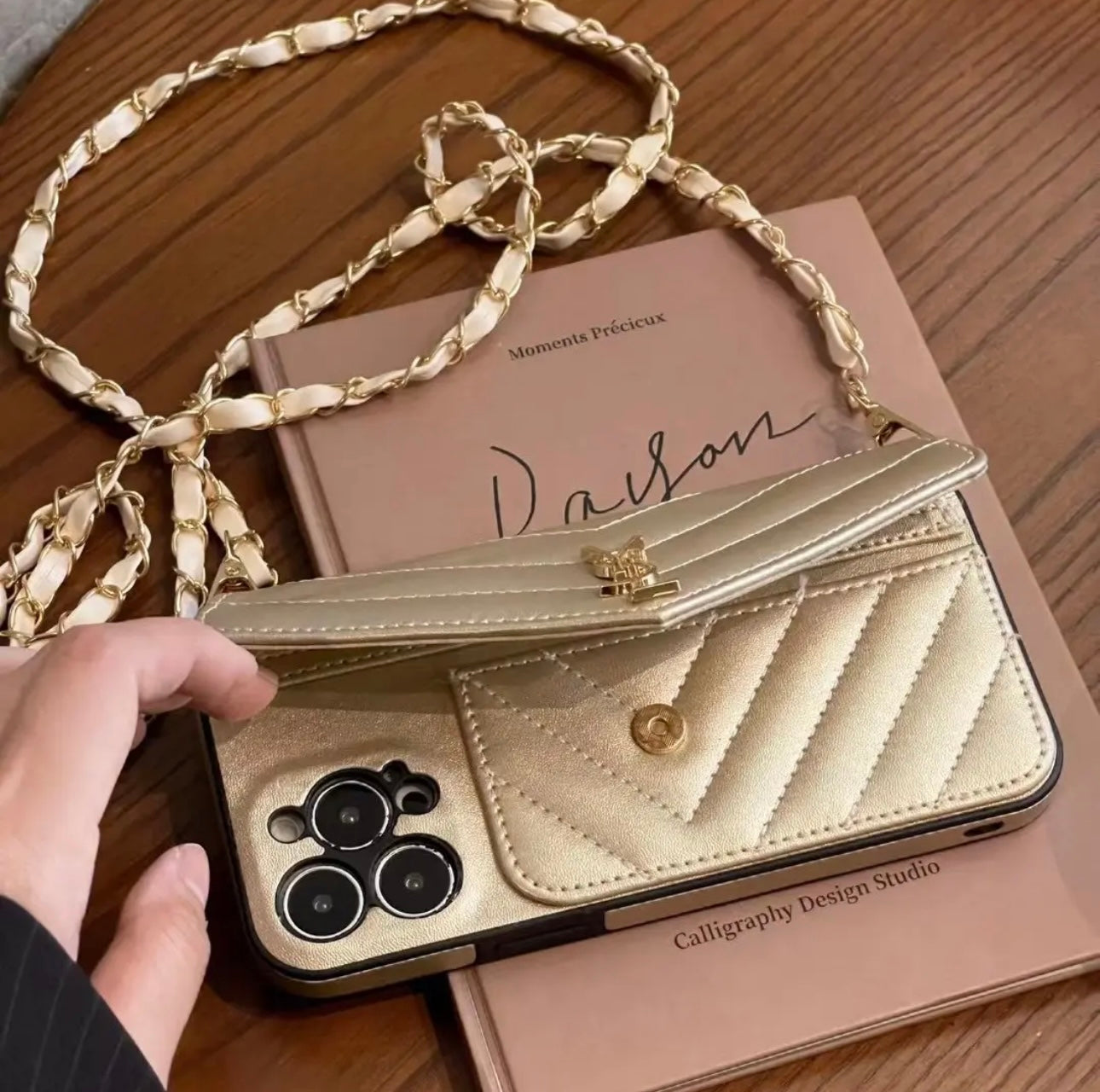 YSL Luxurious iPhone Case（With chain） theroxymob