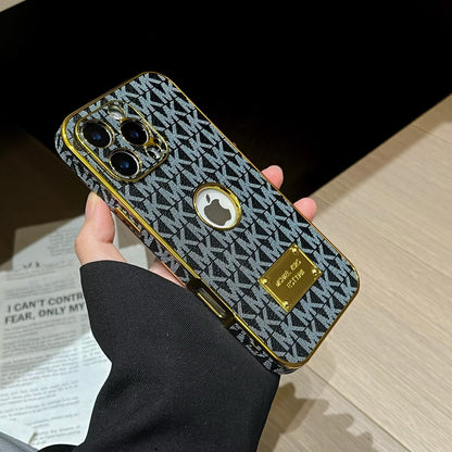Gold Monogram Signature Canvas Leather Apple iPhone Case Roxy New 2