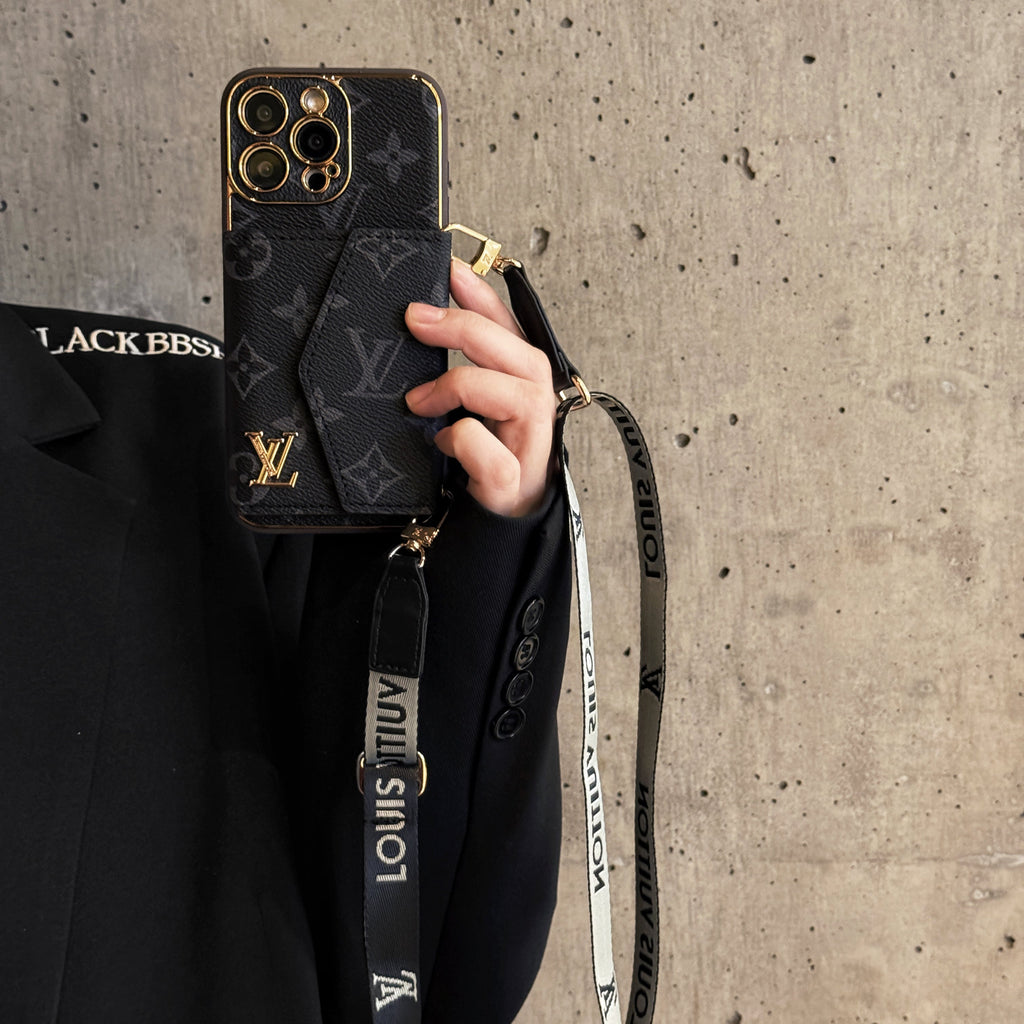 Luxury Monogram Canvas Leather Card Holder iPhone Case Roxy New 2