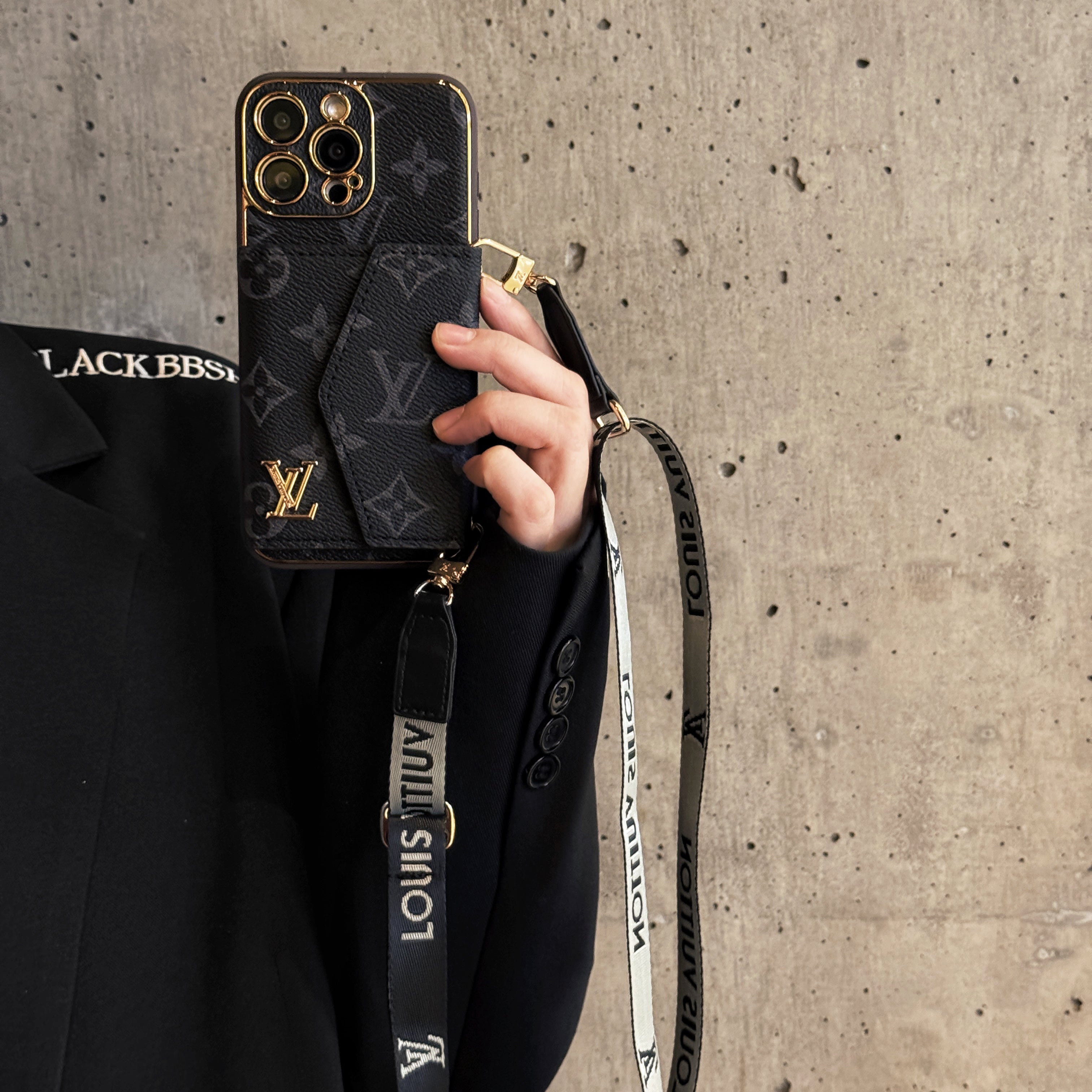 Luxury Monogram Canvas Leather Card Holder iPhone Case Roxy New 2