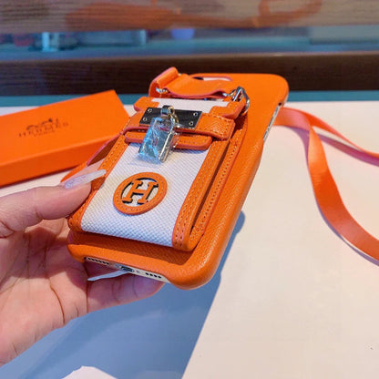 Hermes Luxury Leather Phone Case For iPhone 13-17