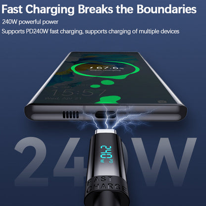 240W Fast Charging Cable with Digital Display