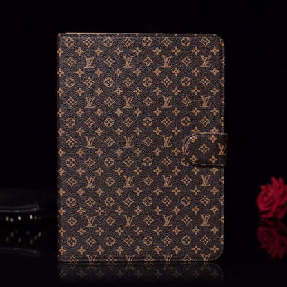 Elegant Monogram Canvas Flip Cover Apple iPad Protective Leather Case theroxymob