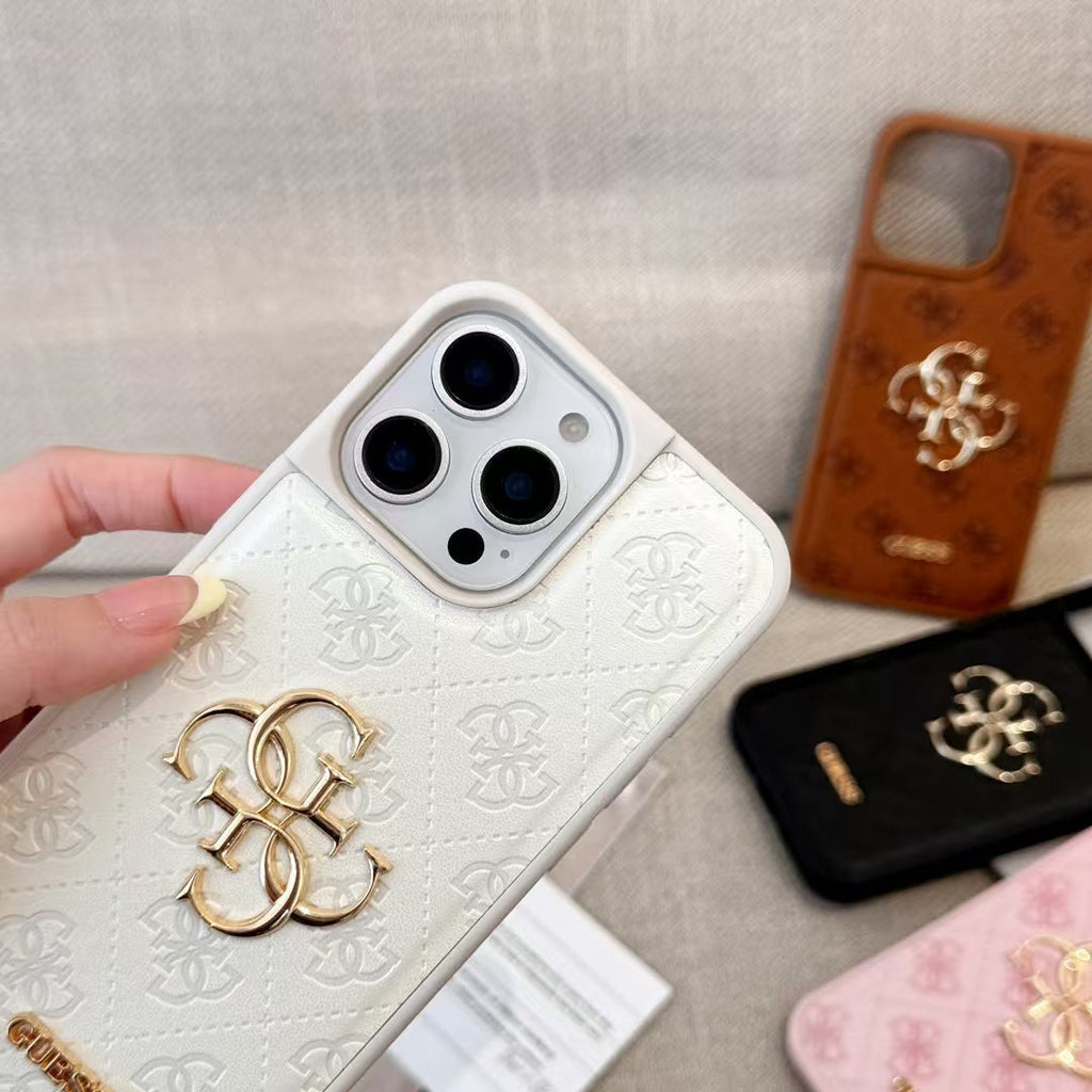 GUESS Monogram Mirror Electroplated Apple iPhone Case theroxymob