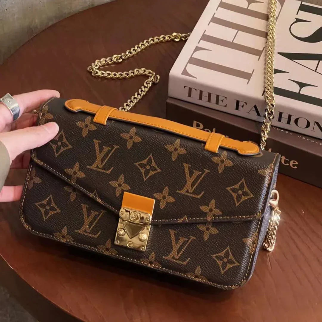 Monogram Canvas Bag Hand Held Crossbody Chain Mobile Phone Roxy New