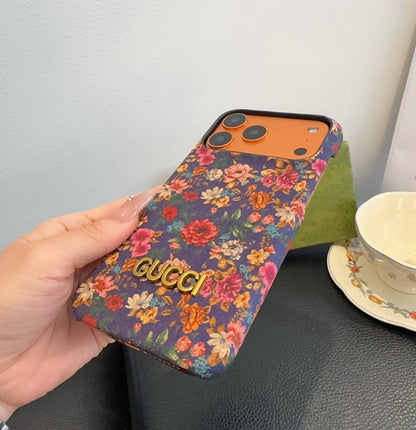 Luxury Gucci Floral Phone Case for iPhone 13-18 Pro & Pro Max