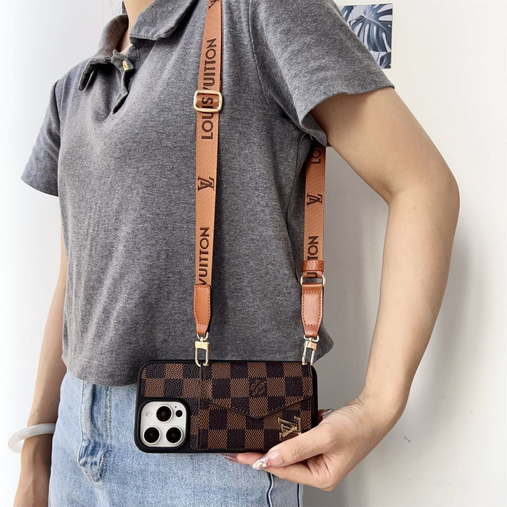 Crossbody Wallet Accordion Card Holder Canvas iPhone Leather cases Roxy New 2