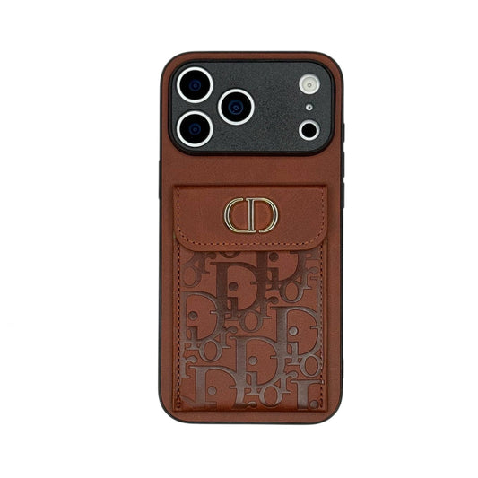 DR Oblique Flap Pocket Leather Case - Saddle BrownFor iPhone 12 - 18 Series