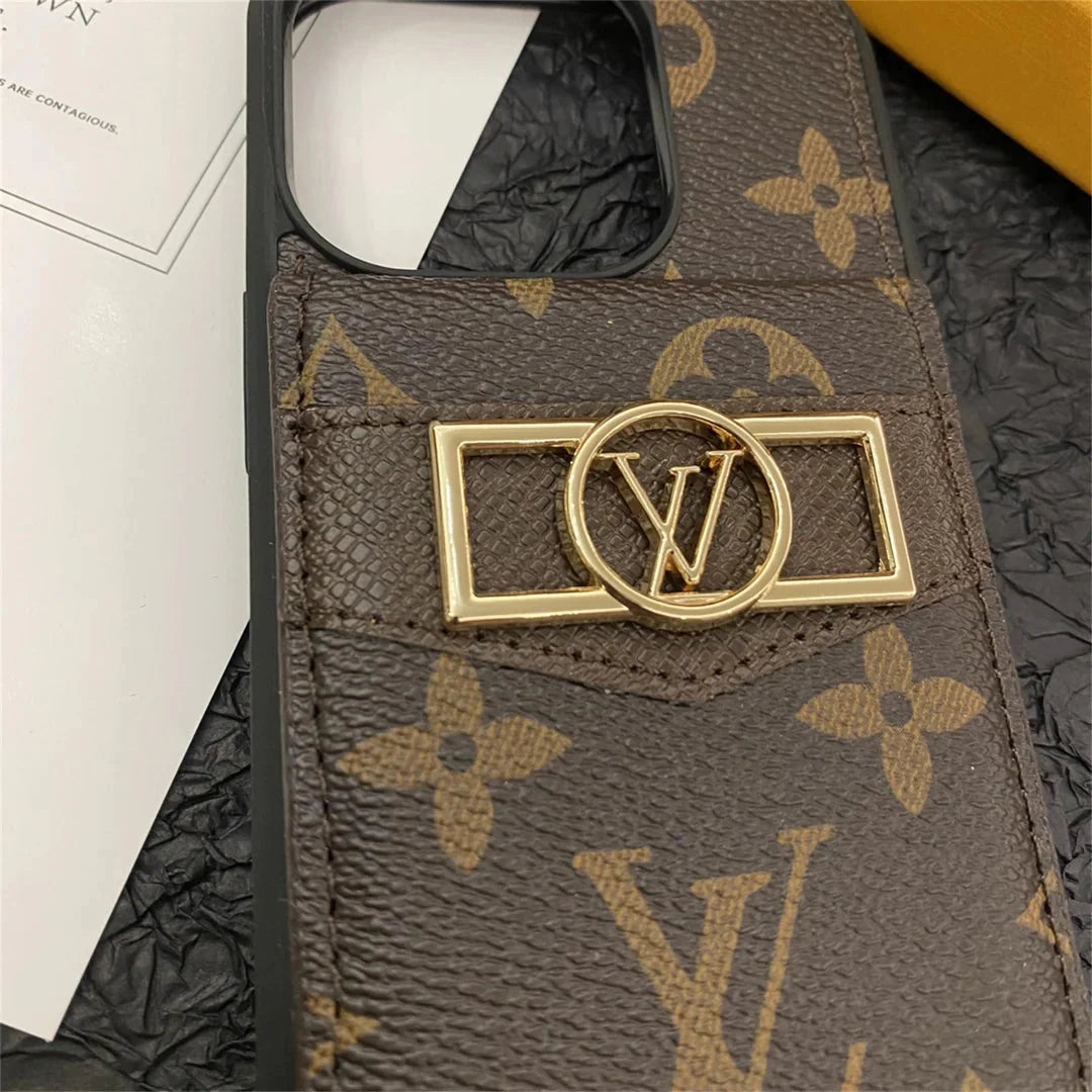 CLASSIC CIRCLE MONOGRAM CANVAS IPHONE CASE Roxy New 2