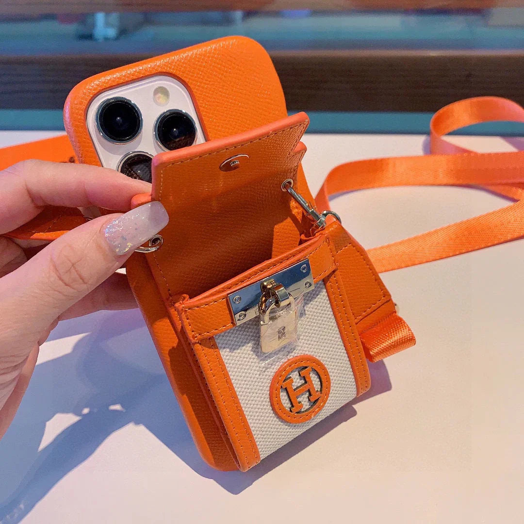 Hermes Luxury Leather Phone Case For iPhone 13-17