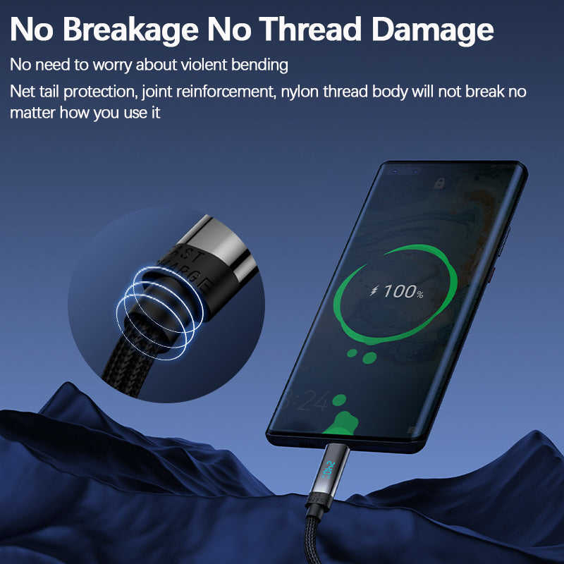 240W Fast Charging Cable with Digital Display