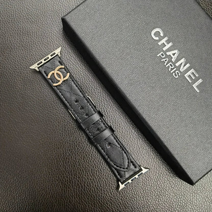 Luxury Gold Monogram 3D Embossed Leather Apple Watch Strap Roxy New