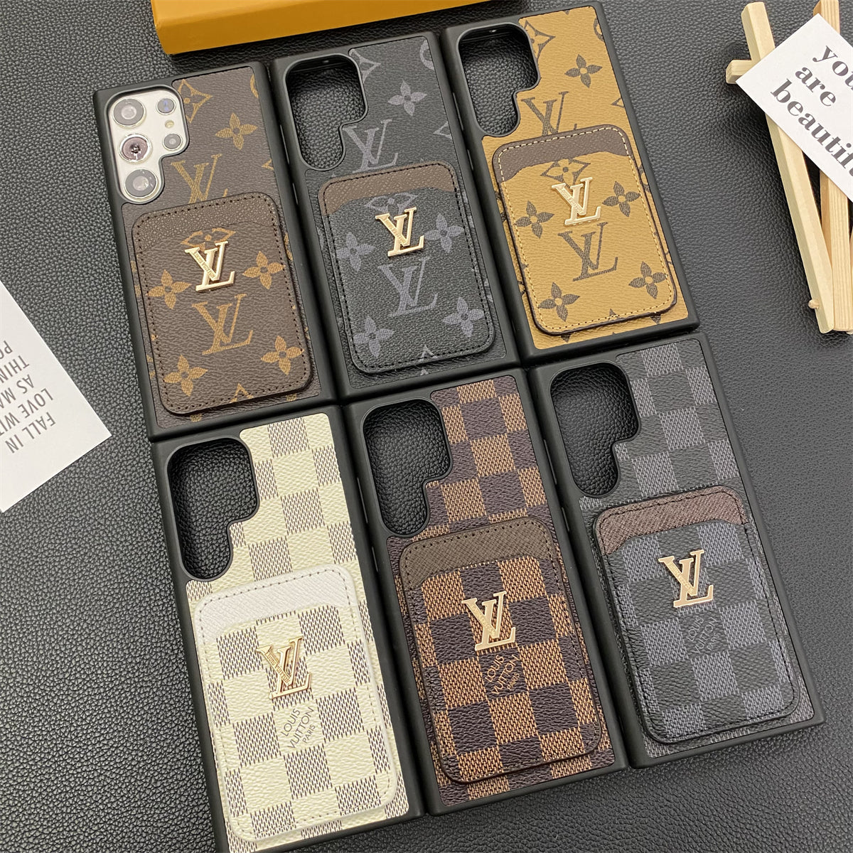SAMSUNG GALAXY PETITE MALLE PHONE CASES CARD HOLDER MONOGRAM CANVAS Roxy New
