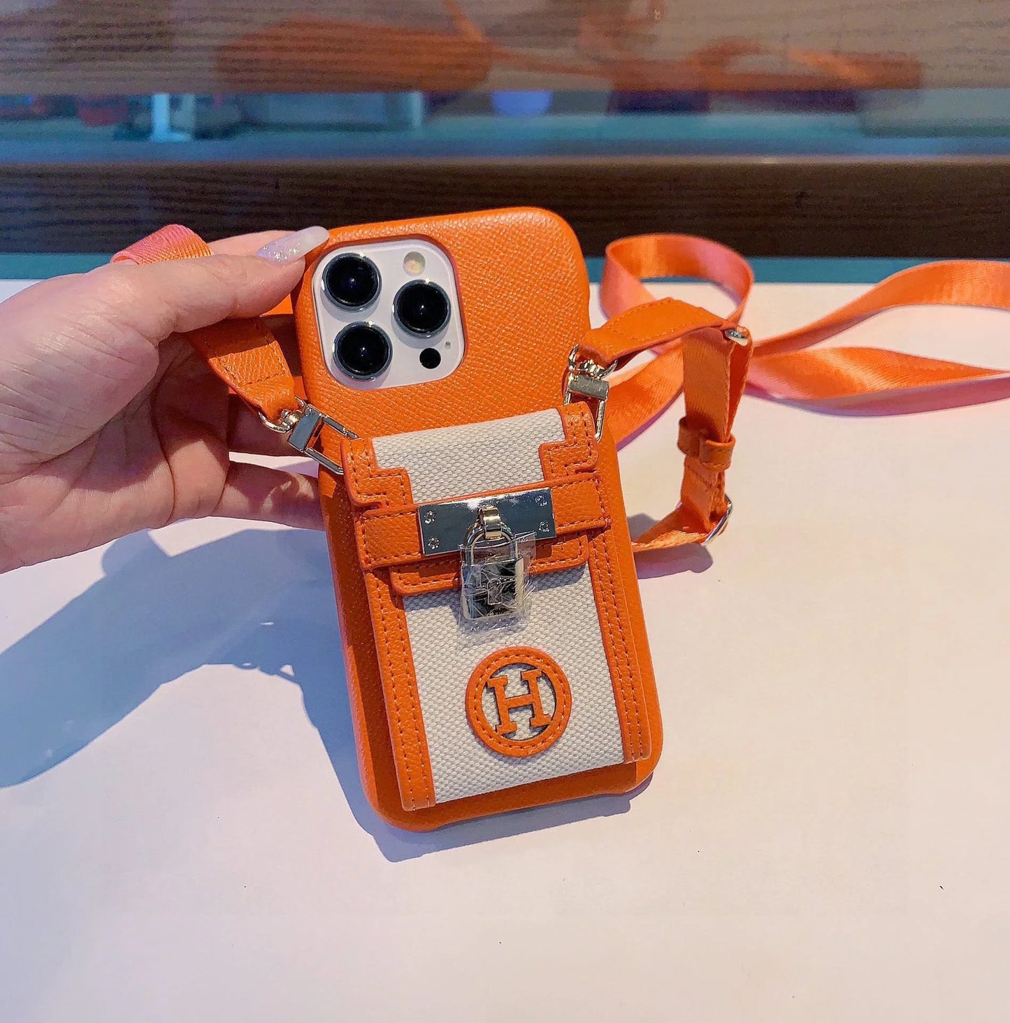 Hermes Luxury Leather Phone Case For iPhone 13-17
