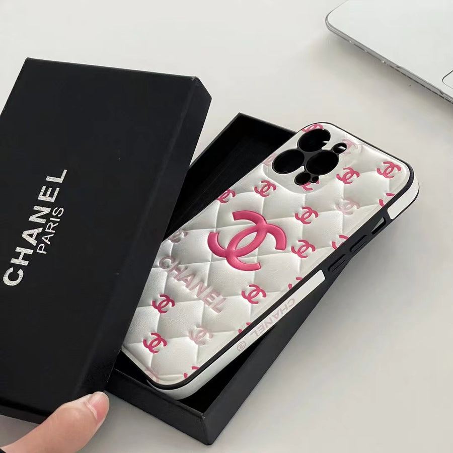 Embossed Chanel iPhone Case: Classic Luxury Design Roxy New 2