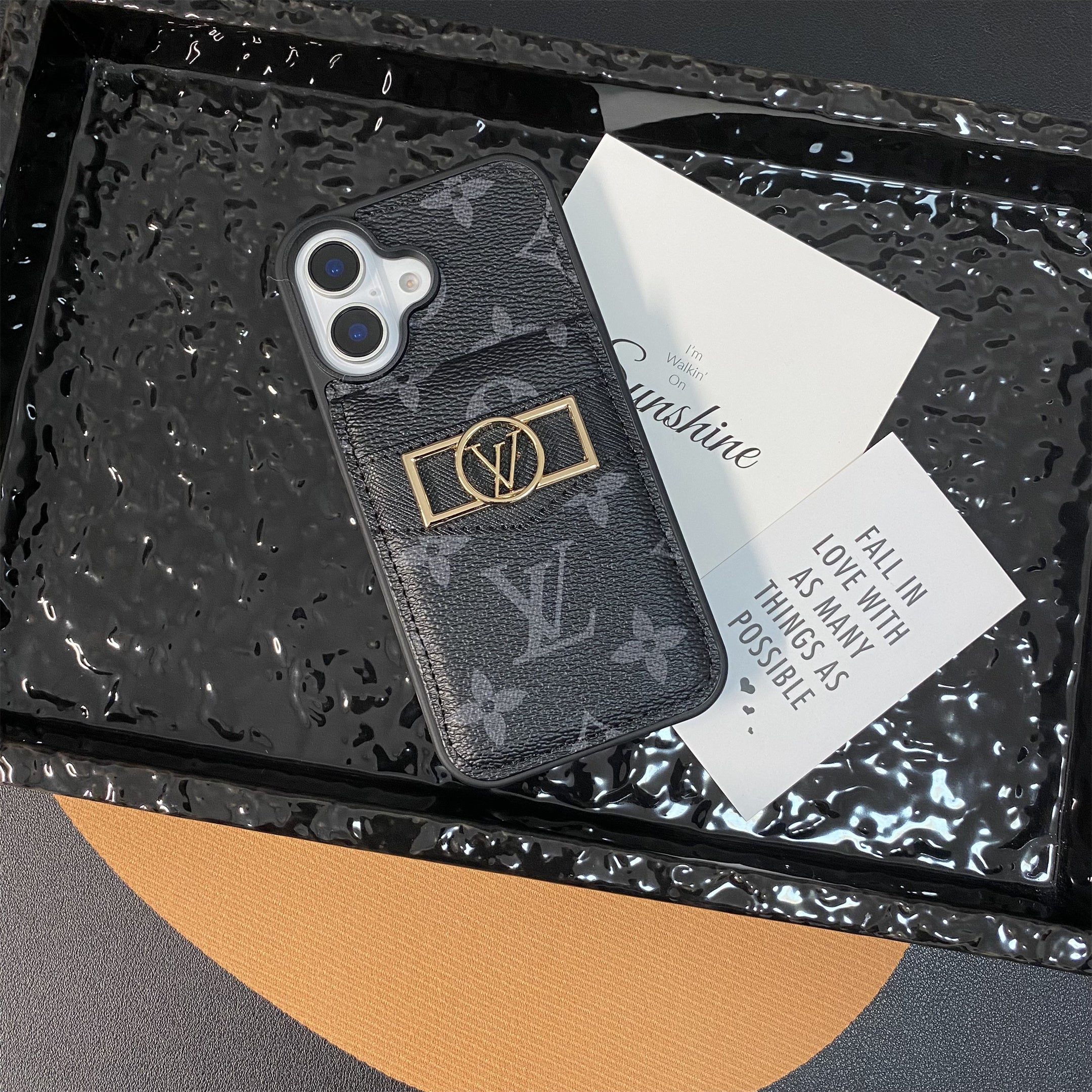 CLASSIC CIRCLE MONOGRAM CANVAS IPHONE CASE Roxy New 2