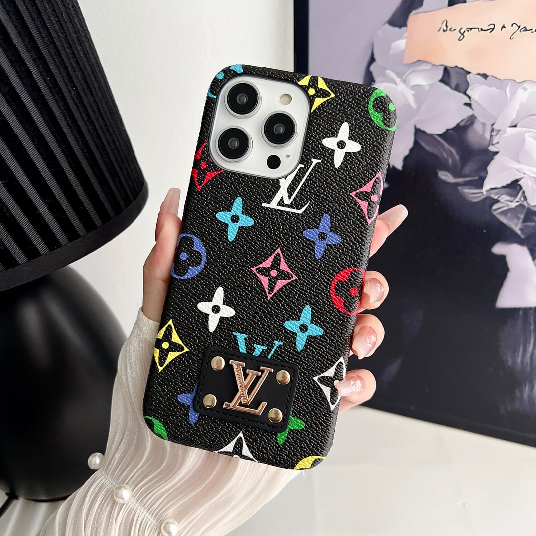 MONOGRAM LEATHER PC HARD BACK CASE FOR IPHONE Roxy New 2