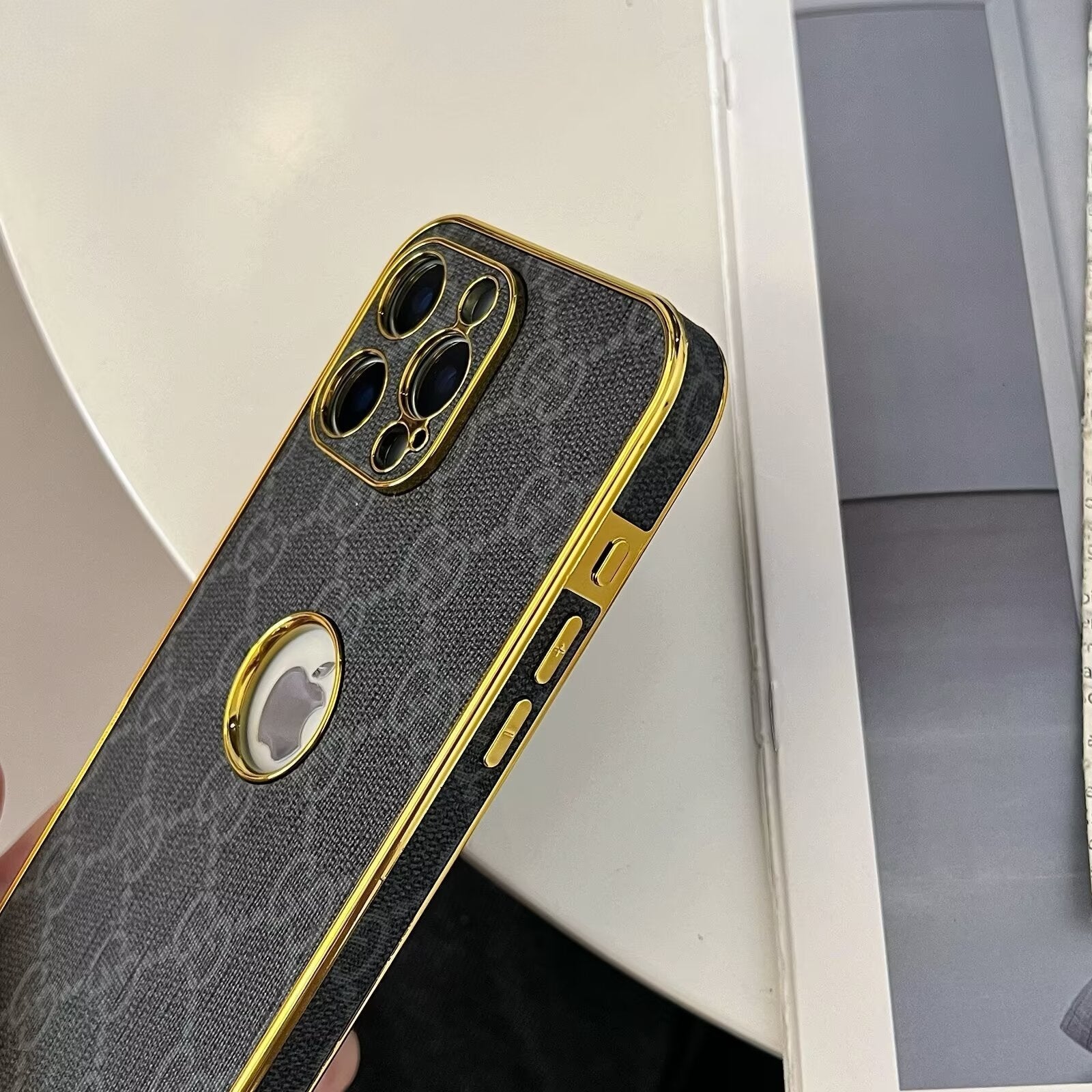 High Quality Electroplated Frame Ophidia  Leather Apple iPhone Case Roxy New 2