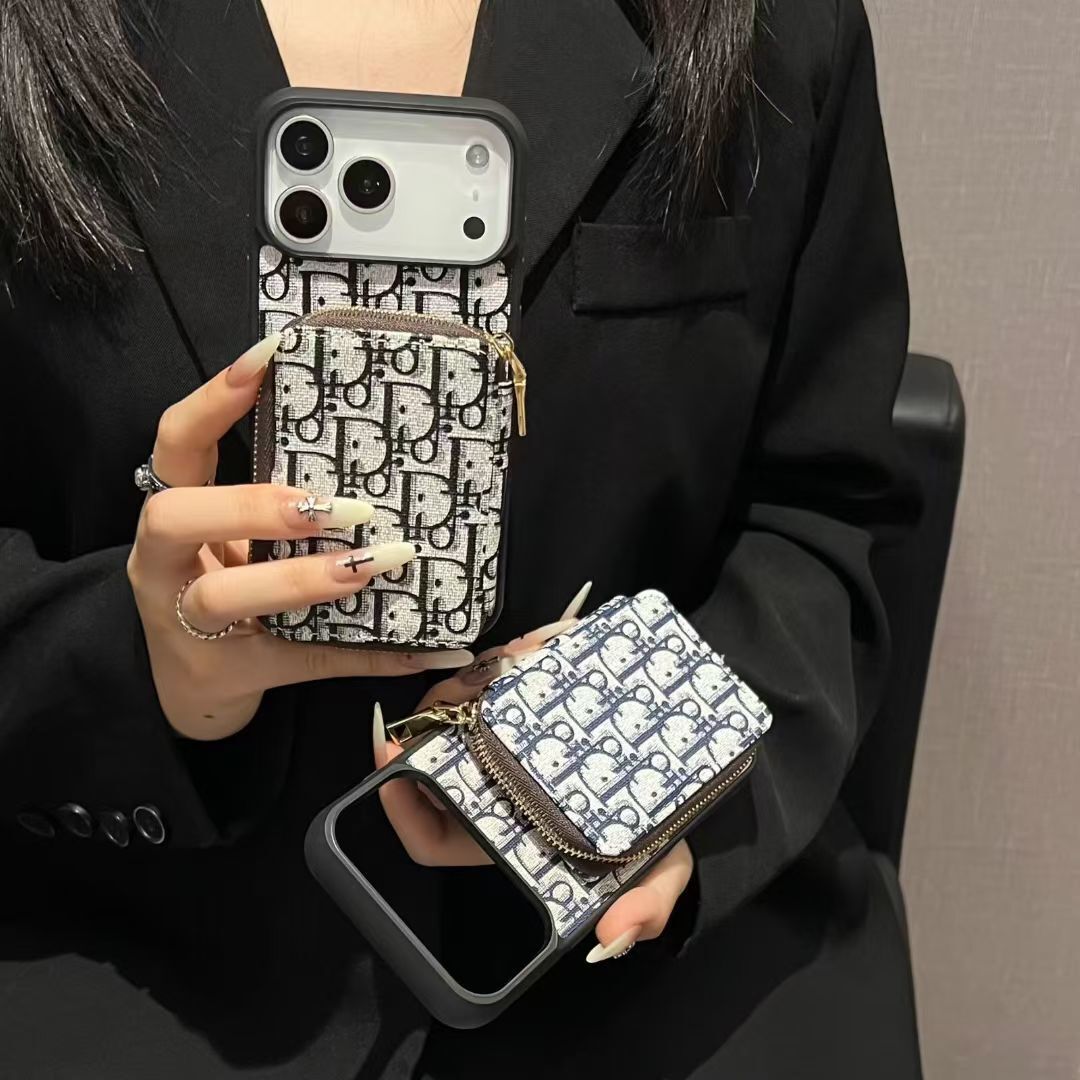 Dior Luxury iPhone Case Card Slot For iPhone 17 / 16 / 15 / 14
