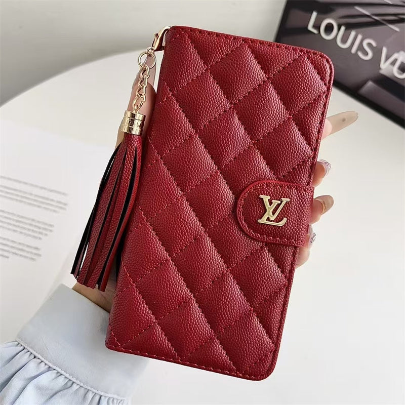 Premium Louis Vuitton Leather Wallet Leather Crossbody Bag For iPhone Case 12-18 Pro & Pro Max