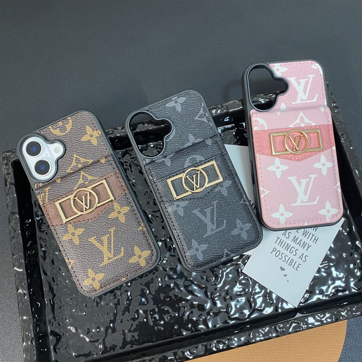 CLASSIC CIRCLE MONOGRAM CANVAS IPHONE CASE Roxy New 2