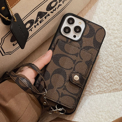 Coach Card Bag Leather Chain iPhone Case Roxy New 2