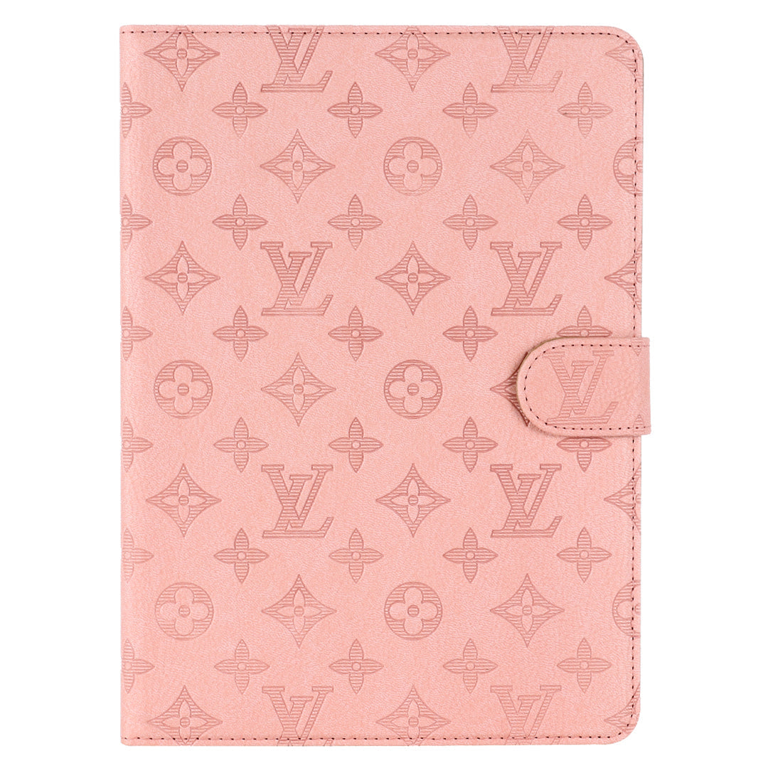 3D Embossed Canvas Monogram Holster Apple iPad Flip Cover With Stand Function theroxymob
