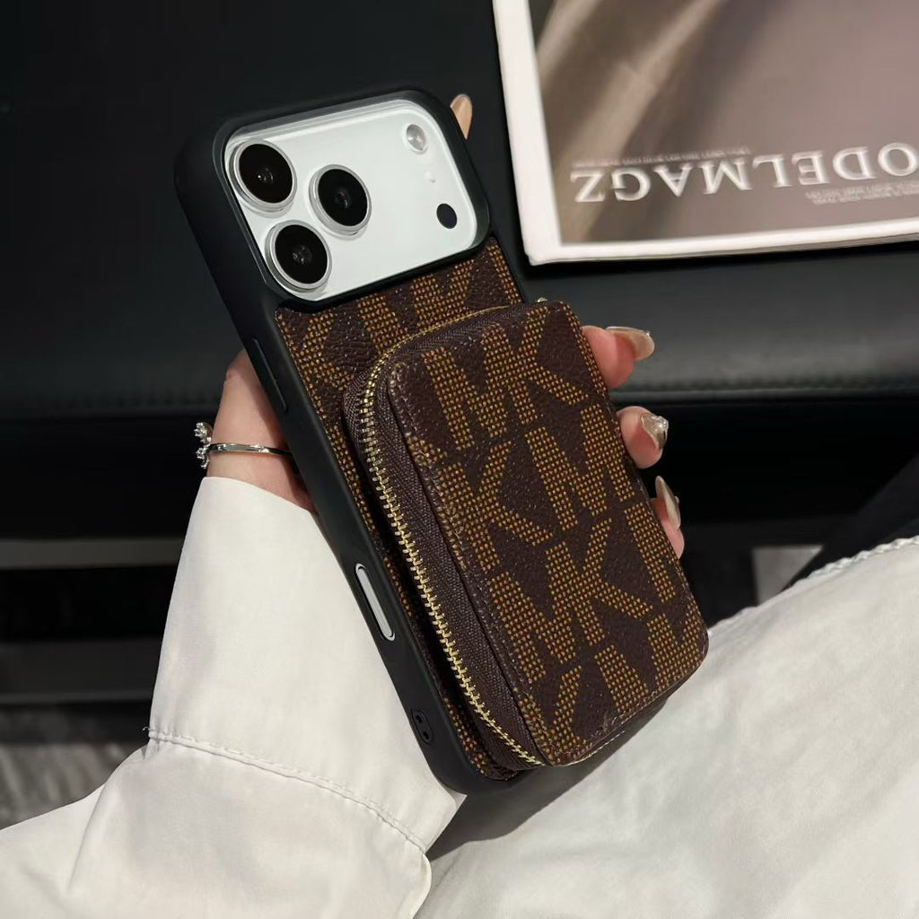 Luxury M-K-Inspired Phone Case with Card Holder For iPhone 17 / 16 / 15 / 14