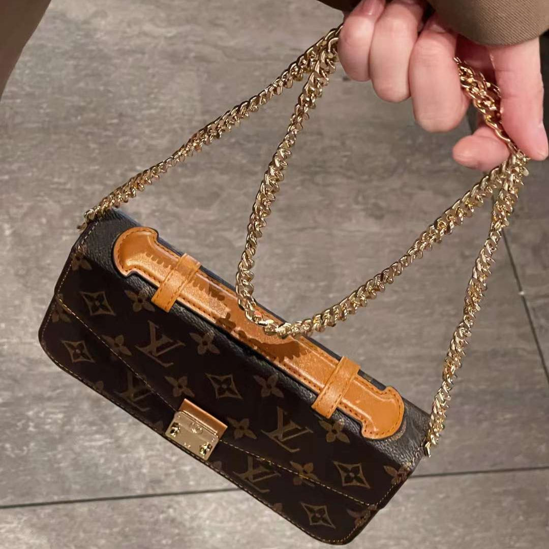 Monogram Canvas Bag Hand Held Crossbody Chain Mobile Phone Roxy New