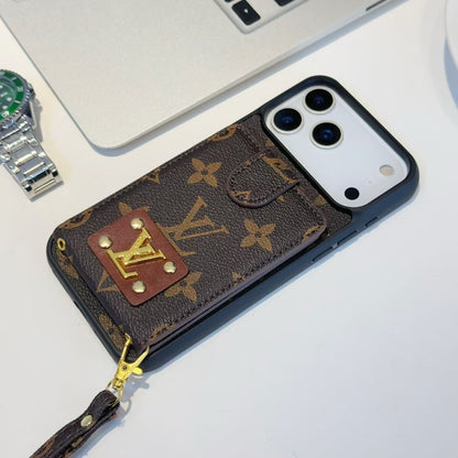 Luxury Leather Case Card Holder For iPhone 17 / 16 / 15 / 14