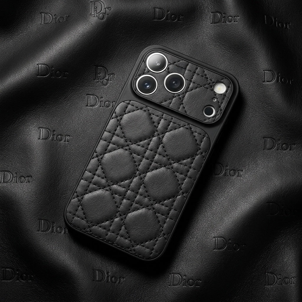 Dior Luxury Leather Phone Case for iPhone 14-18 Pro & Pro Max